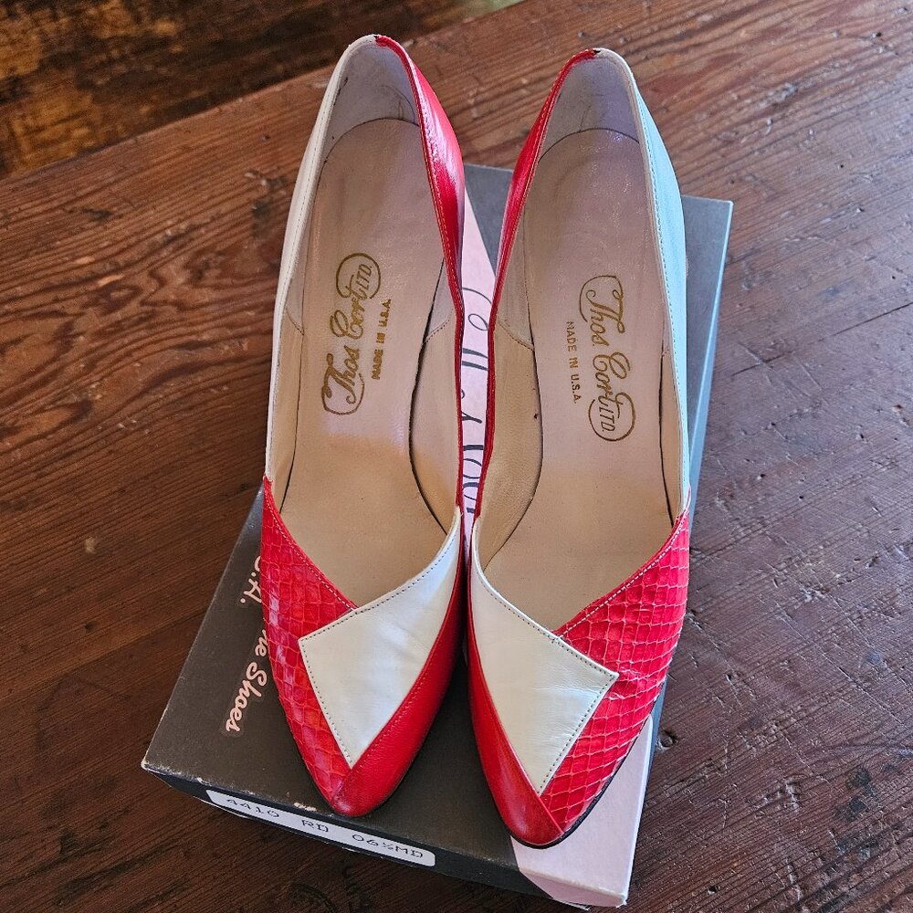 Vintage Thos. Cort. snake-trim pump, shoe size 6 1/2